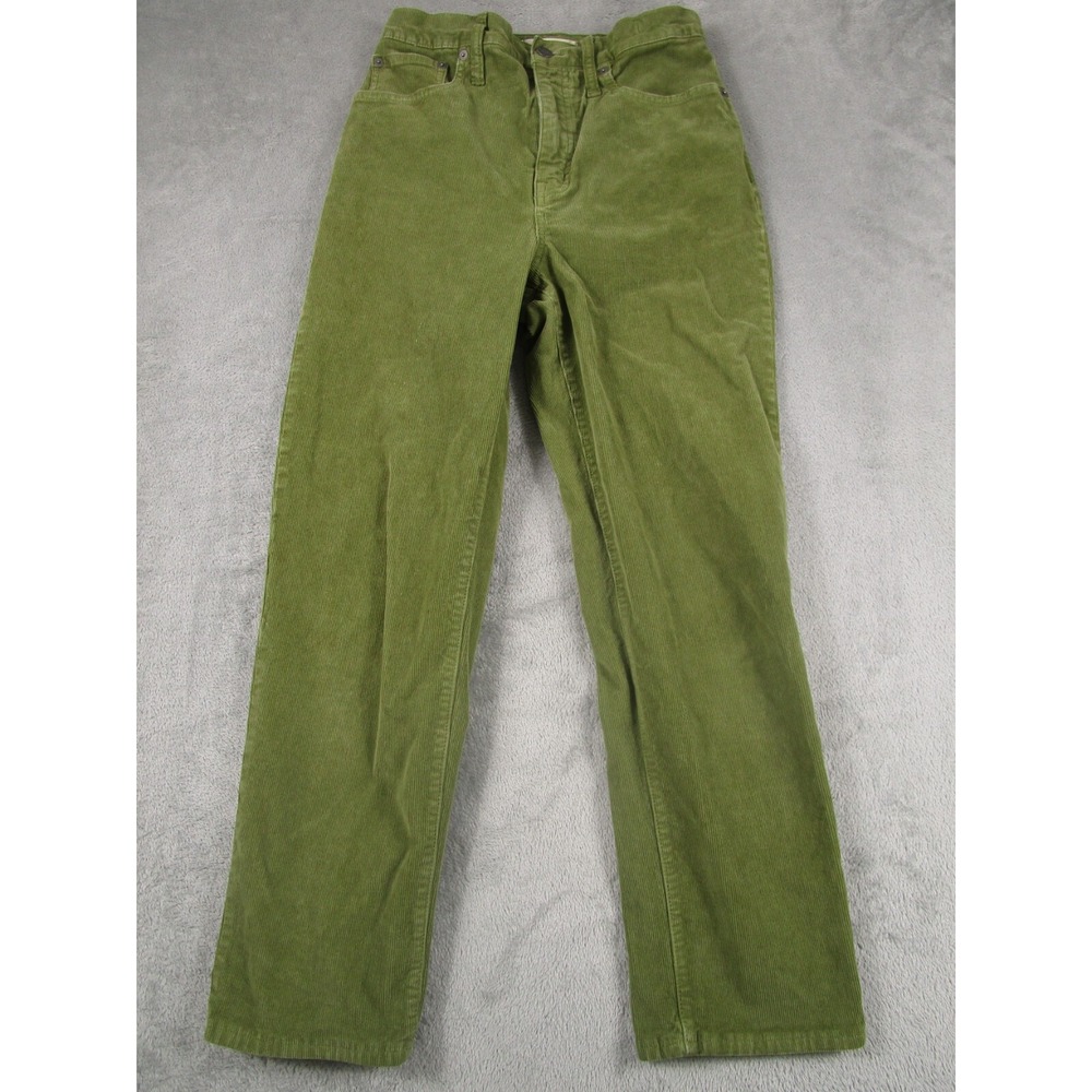 Madewell‎ Jeans Womens 26 Green Corduroy Classic Straight Preppy Modern Tailored